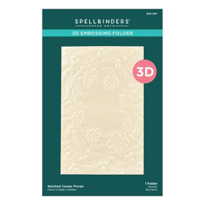 Spellbinders Embossing Folder Notched Corner Florals