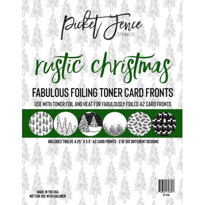 Picket Fence Studios Fabulous Foiling Toner Card Fronts - Rustic Christmas