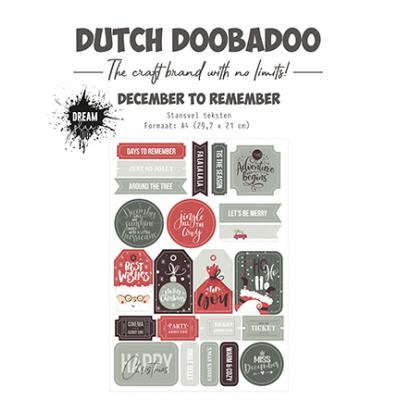 Dutch DooBaDoo Stencil - December to Remember - Stanzbogen
