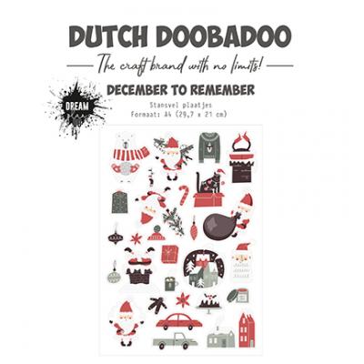 Dutch DooBaDoo Stencil - December to Remember - Stanzbogen