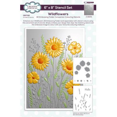 Creative Expressions Companion Colouring Stencil Wildflowers