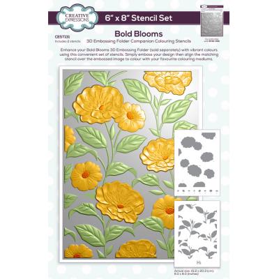 Creative Expressions Companion Colouring Stencil Bold Blooms