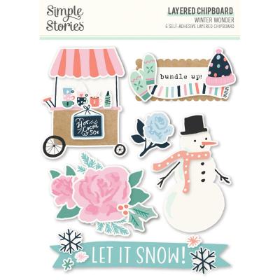 Simple Stories Winter Wonder - Layered Chipboard