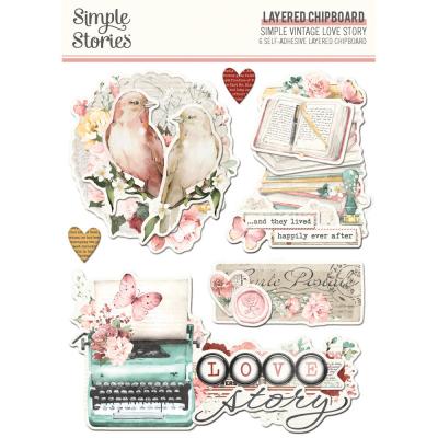 Simple Stories Simple Vintage Love Story - Layered Chipboard