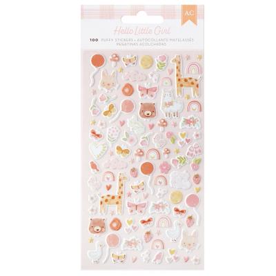 American Crafts Hello Little Girl - Stickers Puffy Icons