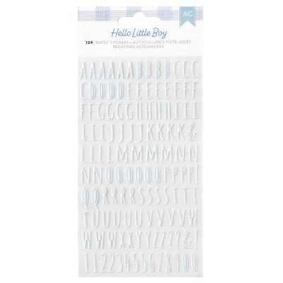 American Crafts Hello Little Boy - Sticker Puffy Alpha