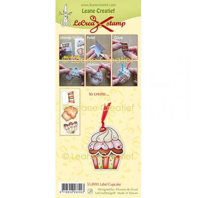 Leane Creatief Stempel - Label Cupcake