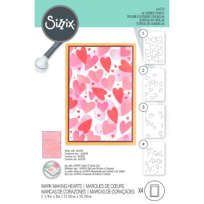 Sizzix Layered Stencils - Mark Making Hearts