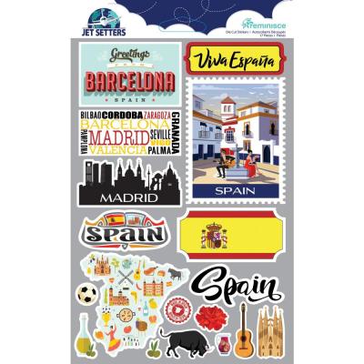 Reminisce Jet Setters 3.0 Dimensional Stickers - Spain