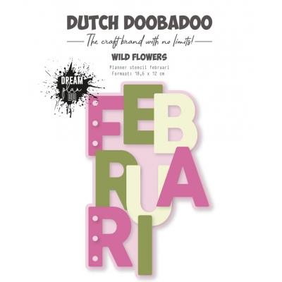 Dutch Doobadoo Wild Flowers - Planner Stencil Februari