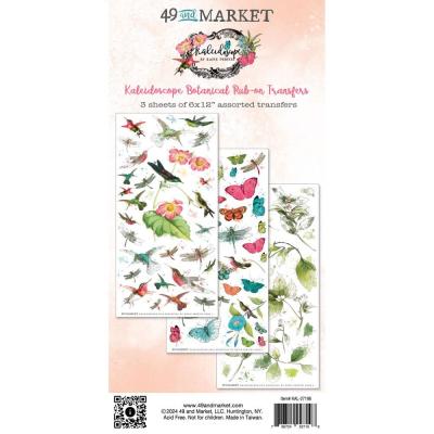 49 and Market Kaleidoscope - Botanical Rub-On Transfers