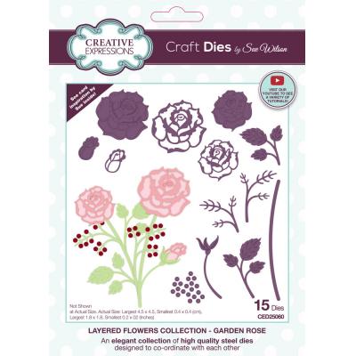 Creative Expressions Craft Die - Layered Flowers Garden Rose