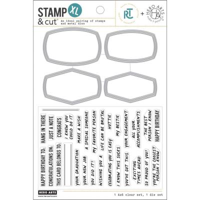 Hero Arts Stamp & Cut - Composition Notebook Messages XL