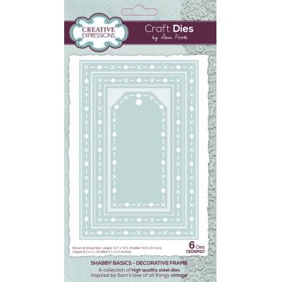 Creative Expressions Sam Poole Craft Die - Shabby Basics Decorative Frame