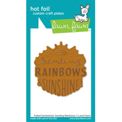 Lawn Fawn Hotfoil Plate - Foiled Sentiments: Sending Rainbows