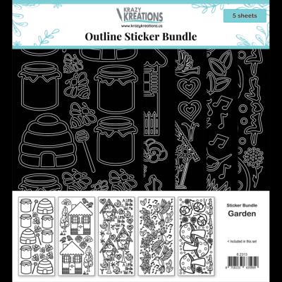 Krazy Kreations Outline Sticker Bundle - Garden