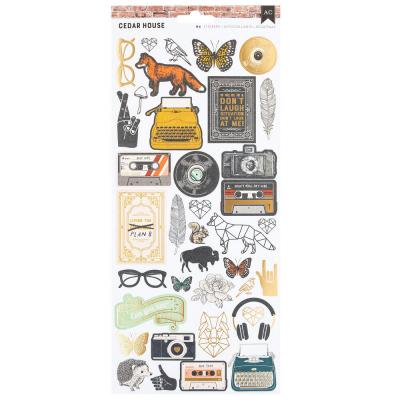 American Crafts Cedar House - Stickers Icons
