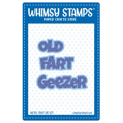 Whimsy Stamps Cutting Die Set - Old Fart Geezer Word and Shadow