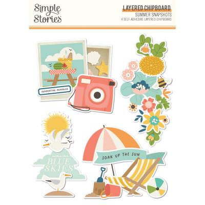 Simple Stories Summer Snapshots - Layered Chipboard Stickers