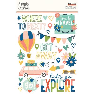 Simple Stories Pack Your Bags - Rub Ons