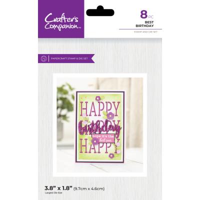Crafter's Companion Stamp & Die Set - Best Birthday