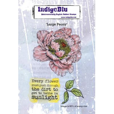 Indigo Blu Stempel - Large Peony