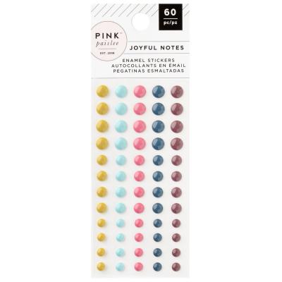 American Crafts Pink Paislee Joyful Notes - Enamel Stickers