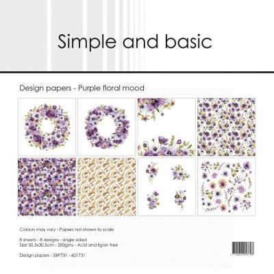 Simple and Basic Purple Floral Mood - Paper Pad
