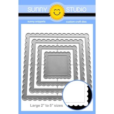 Sunny Studios Cutting Dies - Scalloped Square 1 Large