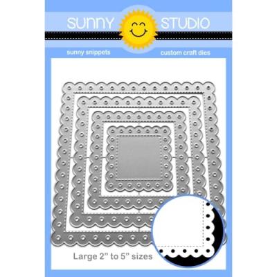 Sunny Studios Cutting Dies - Scalloped Square 2 Large