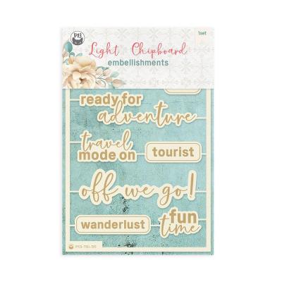 P13 Travel Journal - Light Chipboard Embellishments