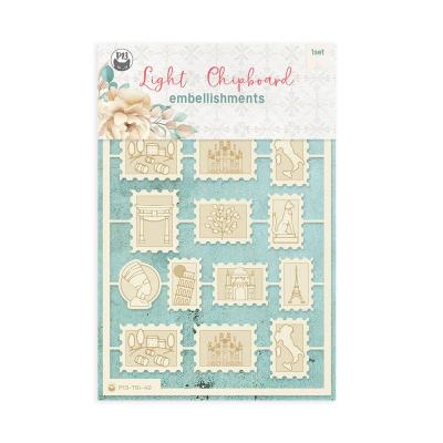 P13 Travel Journal - Light Chipboard Embellishments