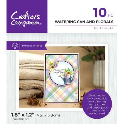 Crafter's Companion Garden Collection Metal Dies - Watering Can and Florals