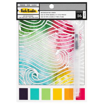 American Crafts Vicki Boutin Mixed Media - Watercolor Pad & Brush