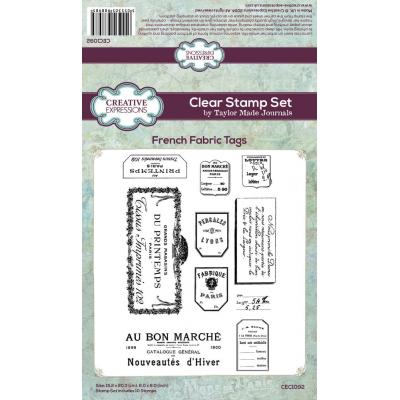 Creative Expressions Taylor Made Journals Stempel - French Fabric Tags