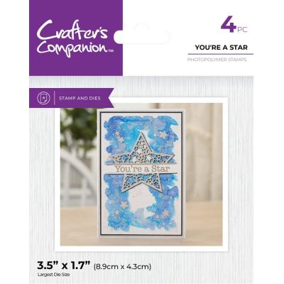 Crafter's Companion Split Space Stamp & Die - You're a Star