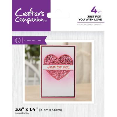 Crafter's Companion Split Space Stamp & Die - Just For You With Love