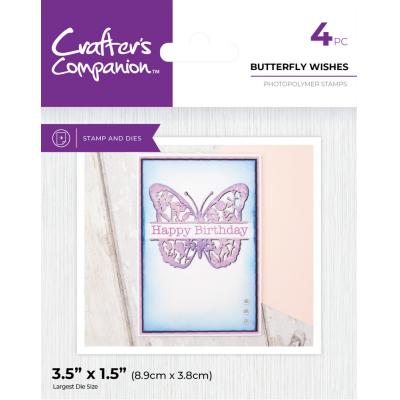 Crafter's Companion Split Space Stamp & Die - Butterfly Wishes