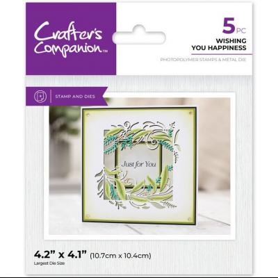 Crafter's Companion Floral Aperture Stamps & Dies - Wishing You Happiness