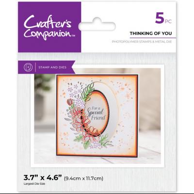 Crafter's Companion Floral Aperture Stamps & Dies - Thinking of You