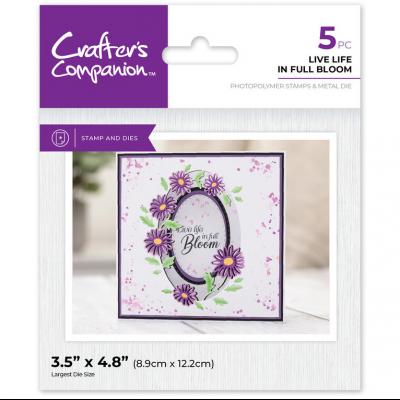 Crafter's Companion Floral Aperture Stamps & Dies - Live Life in Full Bloom