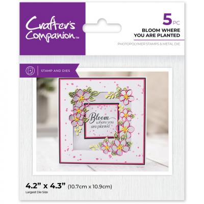 Crafter's Companion Floral Aperture Stamps & Dies - Bloom Where You Are Planted