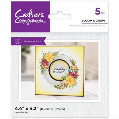 Crafter's Companion Floral Aperture Stamps & Dies - Bloom & Grow