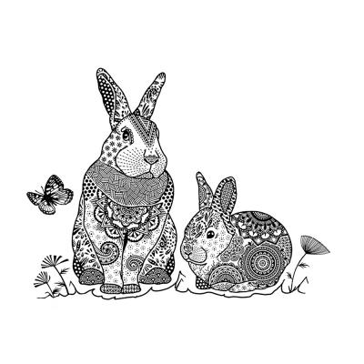 Crafty Individuals Stempel - Two Happy Bunnies