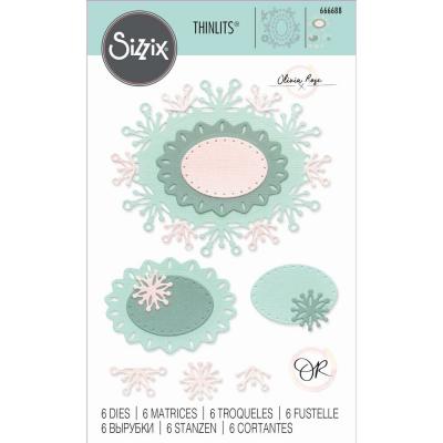 Sizzix Thinlits Olivia Rose Cutting Dies - Snowflake Labels