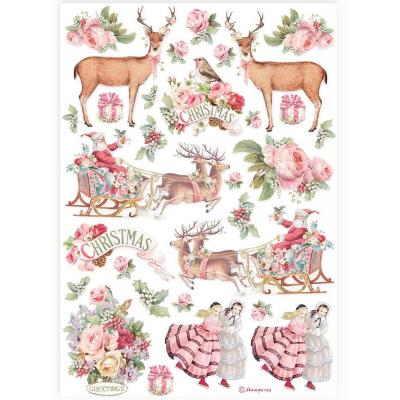 Stamperia Pink Christmas - Reispapier