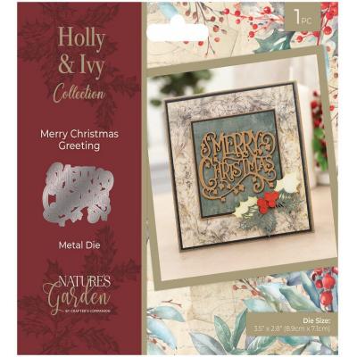 Crafter's Companion Holly & Ivy - Merry Christmas Greeting