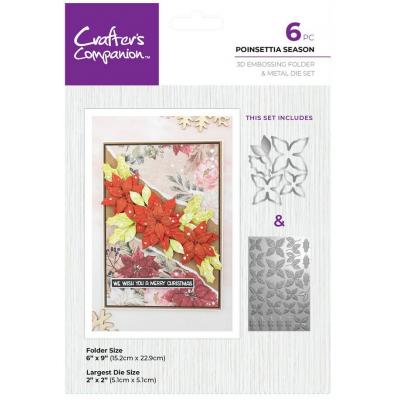 Crafter's Companion 3D Embossing Folder + Dies - Poinsettia Season