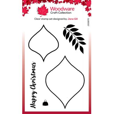 Creative Expressions Woodware Craft Collection Clear Stamp - Paintable Baubles Peardrops
