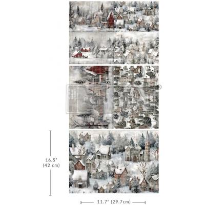 Prima Marketing Re-Design Decoupage Fiber Pack - Silent Night Snow Village